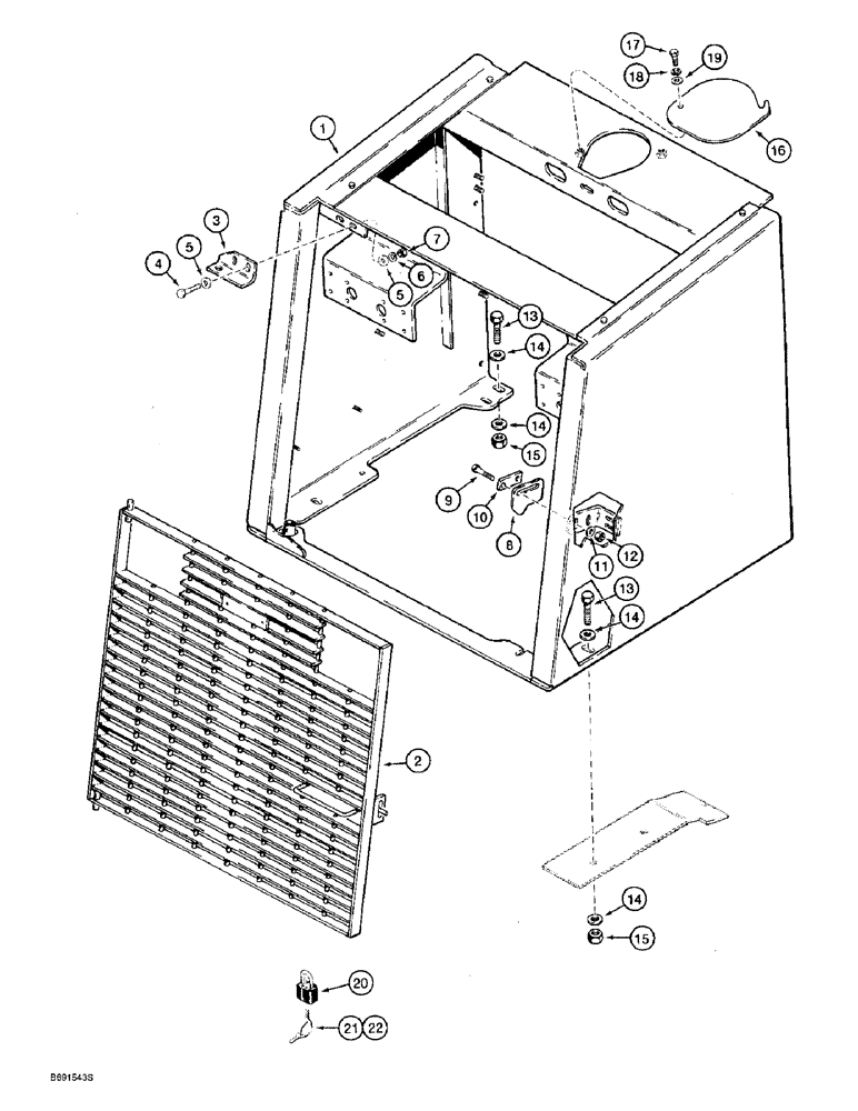 Схема запчастей Case 821B - (9-034) - RADIATOR GUARD AND GRILLE (09) - CHASSIS/ATTACHMENTS