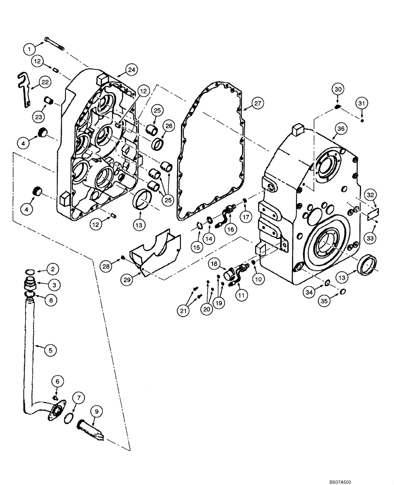 Схема запчастей Case 885 - (06.15[00]) - TRANSMISSION - MAIN HOUSING (06) - POWER TRAIN