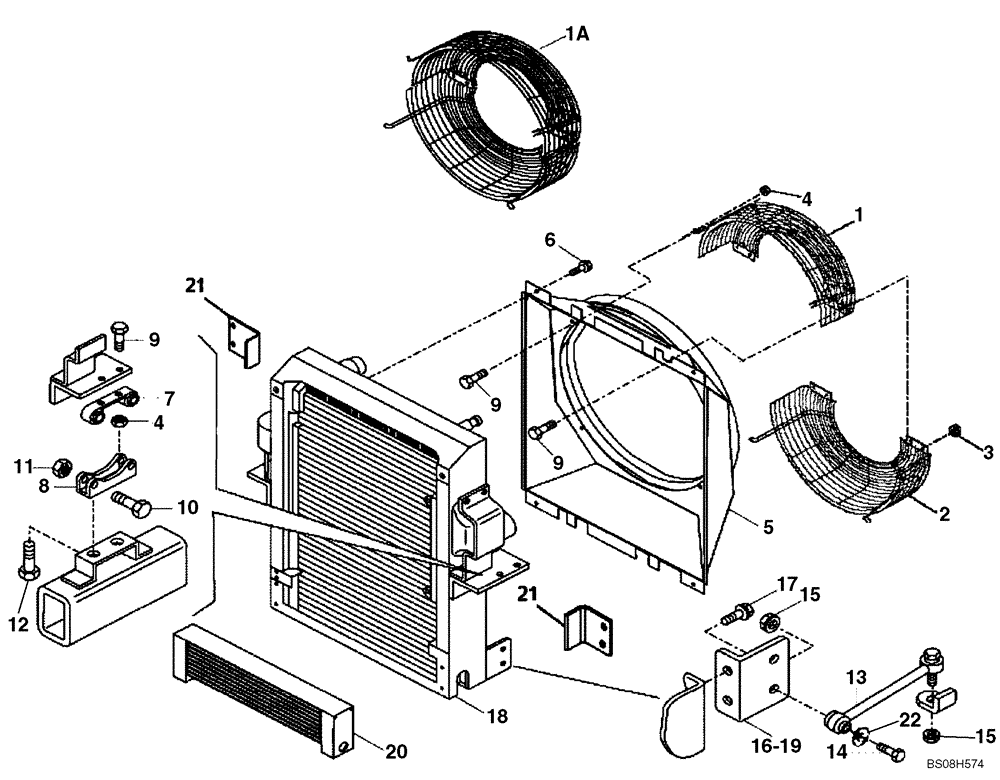 Схема запчастей Case 330B - (04A00000672[001]) - RADIATOR (87556607) (01) - ENGINE