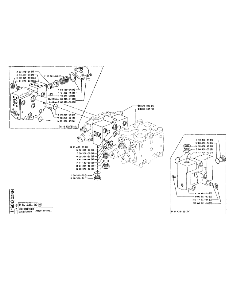 Схема запчастей Case 220 - (B-072) - VALVE BANK (07) - HYDRAULIC SYSTEM