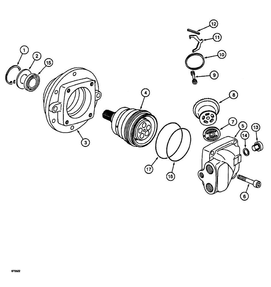 Схема запчастей Case 688 - (8-092) - TRACK DRIVE AND SWING HYDRAULIC MOTOR (08) - HYDRAULICS