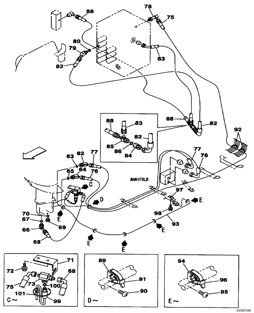 Схема запчастей Case CX160 - (08-39B) - HYDRAULICS, AUXILIARY - SINGLE ACTING CIRCUIT, PEDAL ACTIVATED (DAC0716849 - ) (08) - HYDRAULICS