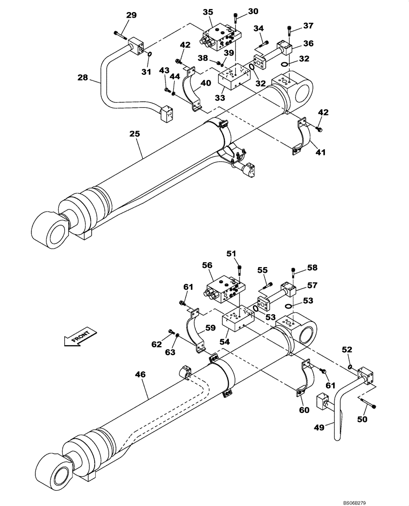 Схема запчастей Case CX700 - (08-014-00[01]) - HYDRAULIC CIRCUIT - BOOM CYLINDER (WITH VALVE, PRESSURE RELIEF) (08) - HYDRAULICS