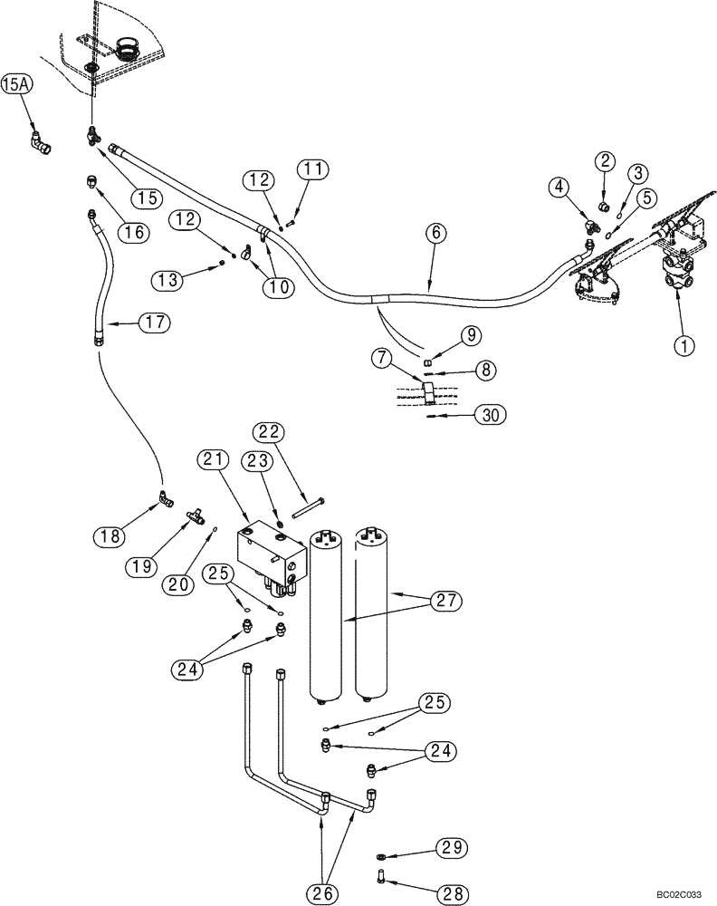 Схема запчастей Case 821C - (07-04) - HYDRAULICS - BRAKE, MAIN (Dec 10 2009 2:56PM) (07) - BRAKES