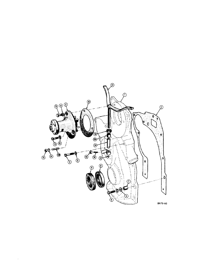 Схема запчастей Case 420C - (020[1]) - TIMING GEAR COVER - GAS (01) - ENGINE