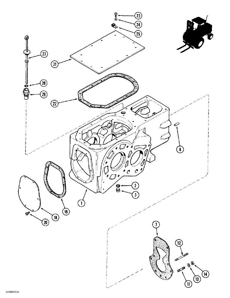 Схема запчастей Case 584E - (6-60) - TRANSAXLE TRANSMISSION HOUSING, 4 WHEEL DRIVE (06) - POWER TRAIN
