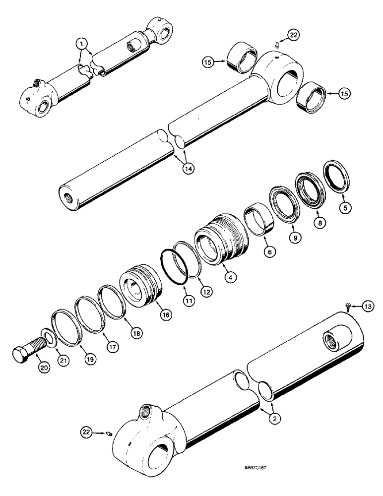 Схема запчастей Case 590SL - (9-21) - BACKHOE BUCKET CYLINDER (08) - HYDRAULICS