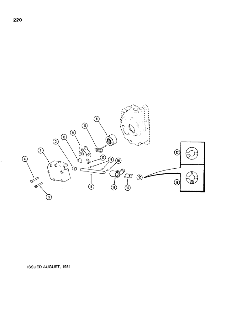 Схема запчастей Case 480C - (220) - DIFFERENTIAL LOCK, TRANSAXLE (27) - REAR AXLE SYSTEM