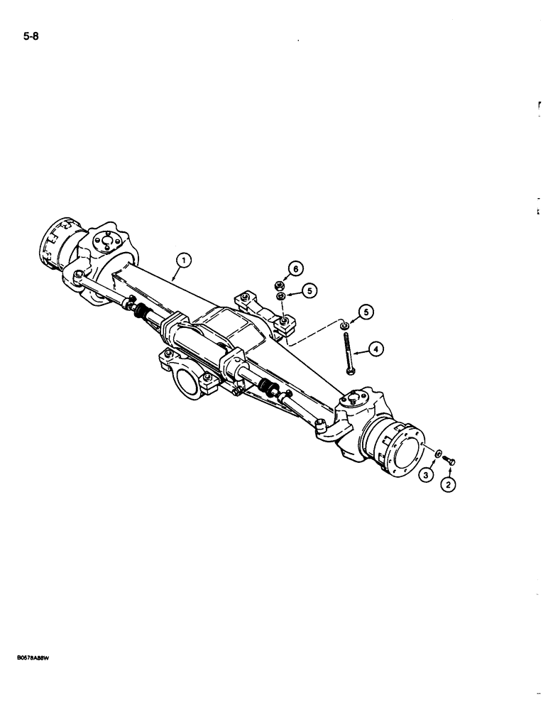 Схема запчастей Case 680L - (5-08) - TWO-WHEEL DRIVE FRONT AXLE AND MOUNTING (05) - STEERING