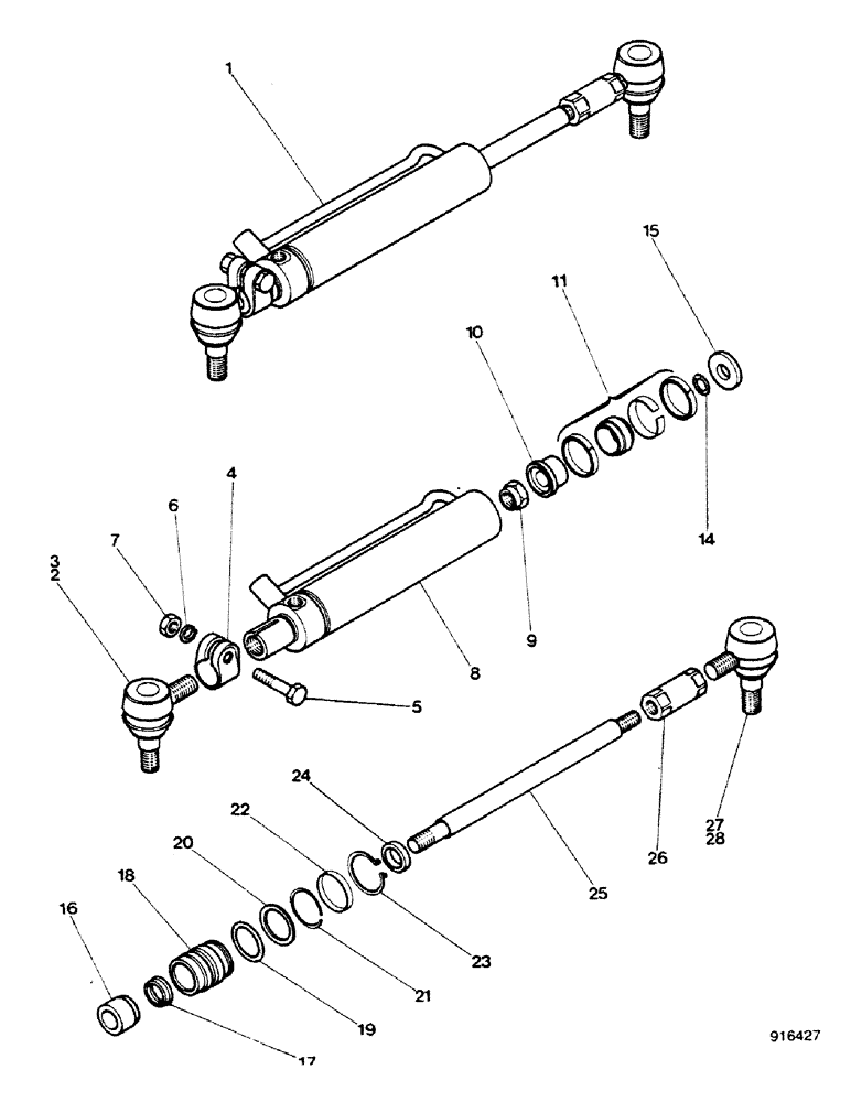 Схема запчастей Case 580G - (125A) - STEERING CYLINDERS - 4 WHEEL DRIVE (05) - STEERING