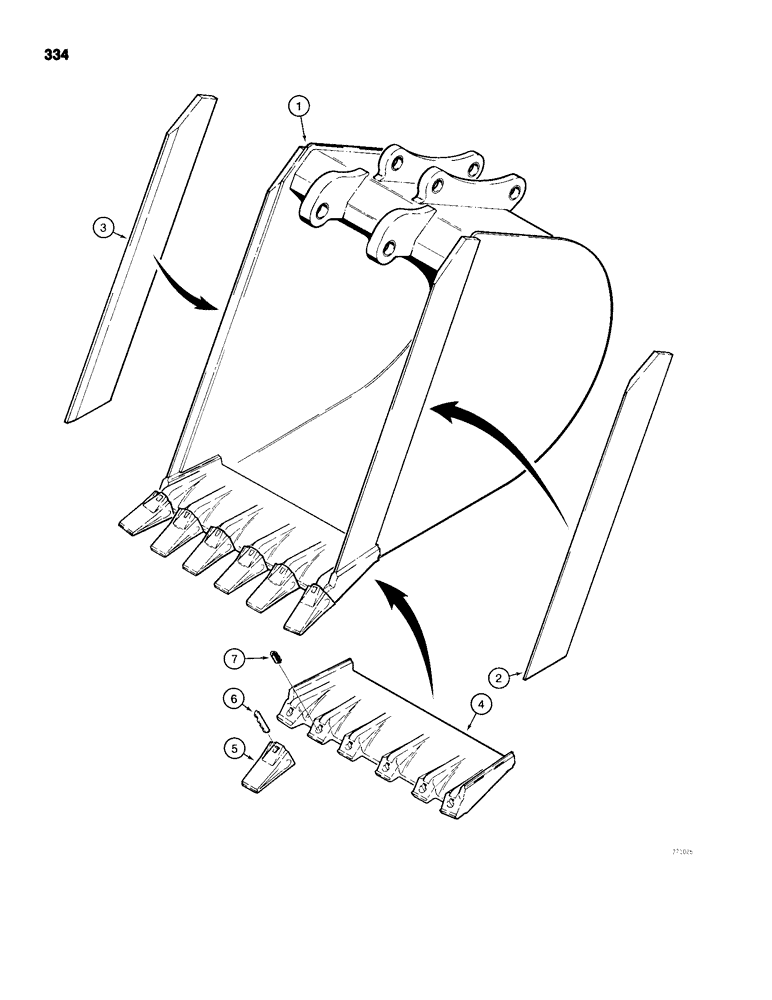 Схема запчастей Case 680H - (334) - BACKHOE BUCKETS, HEAVY DUTY TRENCHING BUCKETS (09) - CHASSIS/ATTACHMENTS
