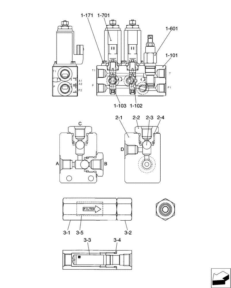 Схема запчастей Case CX50B - (01-052[03]) - CONTROL LINES, VALVE (35) - HYDRAULIC SYSTEMS