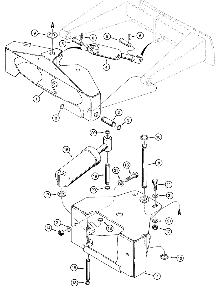 Схема запчастей Case 960 - (09-40) - MOUNTING BRACKET BACKFILL BLADE (09) - CHASSIS