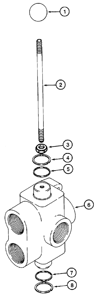 Схема запчастей Case 460 - (8-110) - SELECTOR VALVE ASSEMBLY, AUXILIARY REAR HYDRAULICS/BACKHOE (08) - HYDRAULICS
