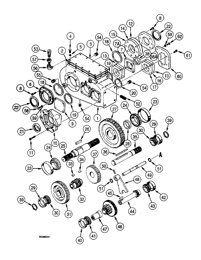 Схема запчастей Case 660 - (6-33A) - TRANSMISSION ASSEMBLY - 112558A2 (06) - POWER TRAIN