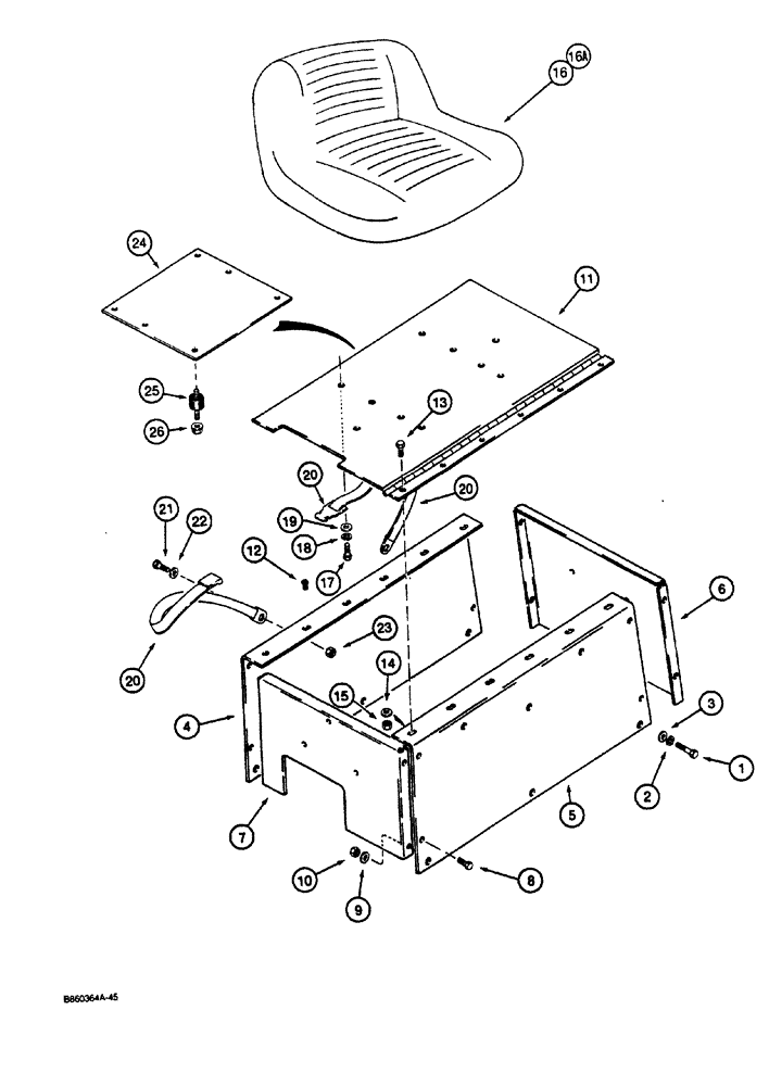 Схема запчастей Case CASE - (9-08) - SEAT AND SEAT MOUNTING (09) - CHASSIS