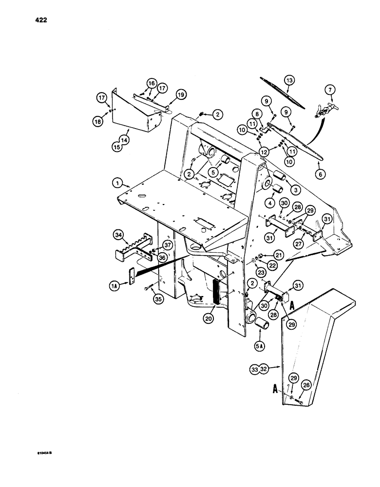 Схема запчастей Case W24C - (422) - FRONT FRAME AND FENDERS (09) - CHASSIS/ATTACHMENTS