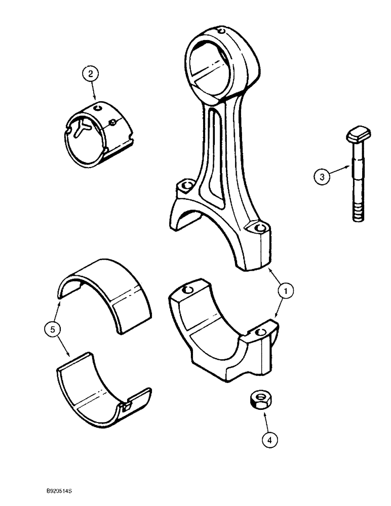 Схема запчастей Case 1150E - (2-098) - CONNECTING RODS, 6T-830 ENGINE (02) - ENGINE