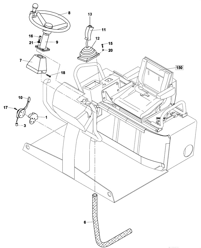 Схема запчастей Case DV204 - (12-185/124[01]) - OPERATORS COMPARTMENT CONTROLS (12) - Chassis/Attachments
