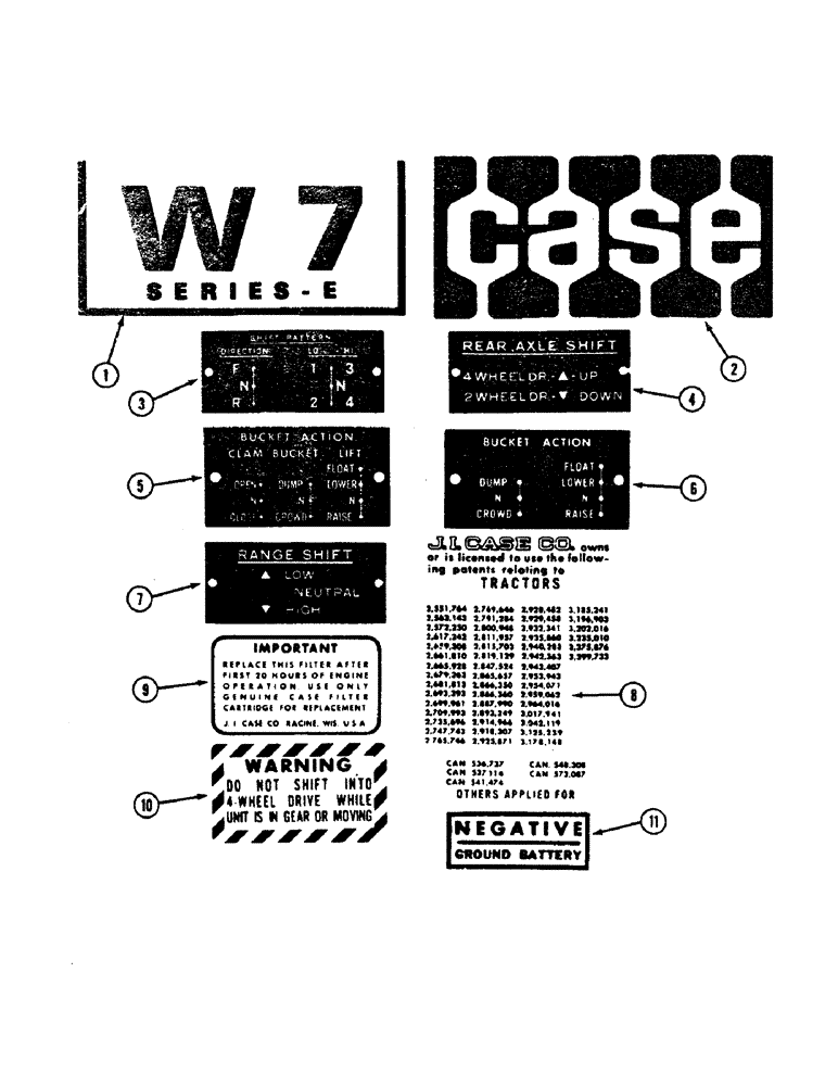 Схема запчастей Case W7E - (252) - DECALS, SMV EMBLEM (09) - CHASSIS/ATTACHMENTS