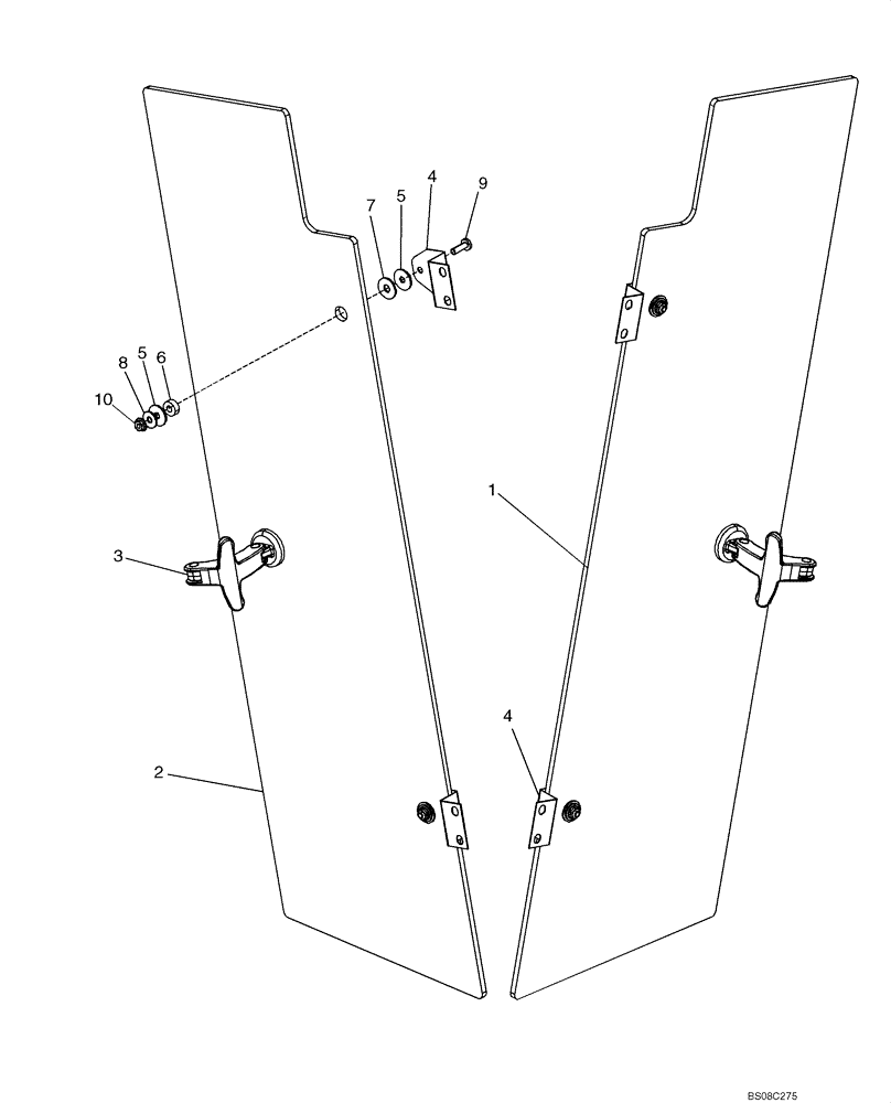 Схема запчастей Case 750L - (09-27A) - CAB - WINDOW VENTS - HARDWARE (09) - CHASSIS/ATTACHMENTS