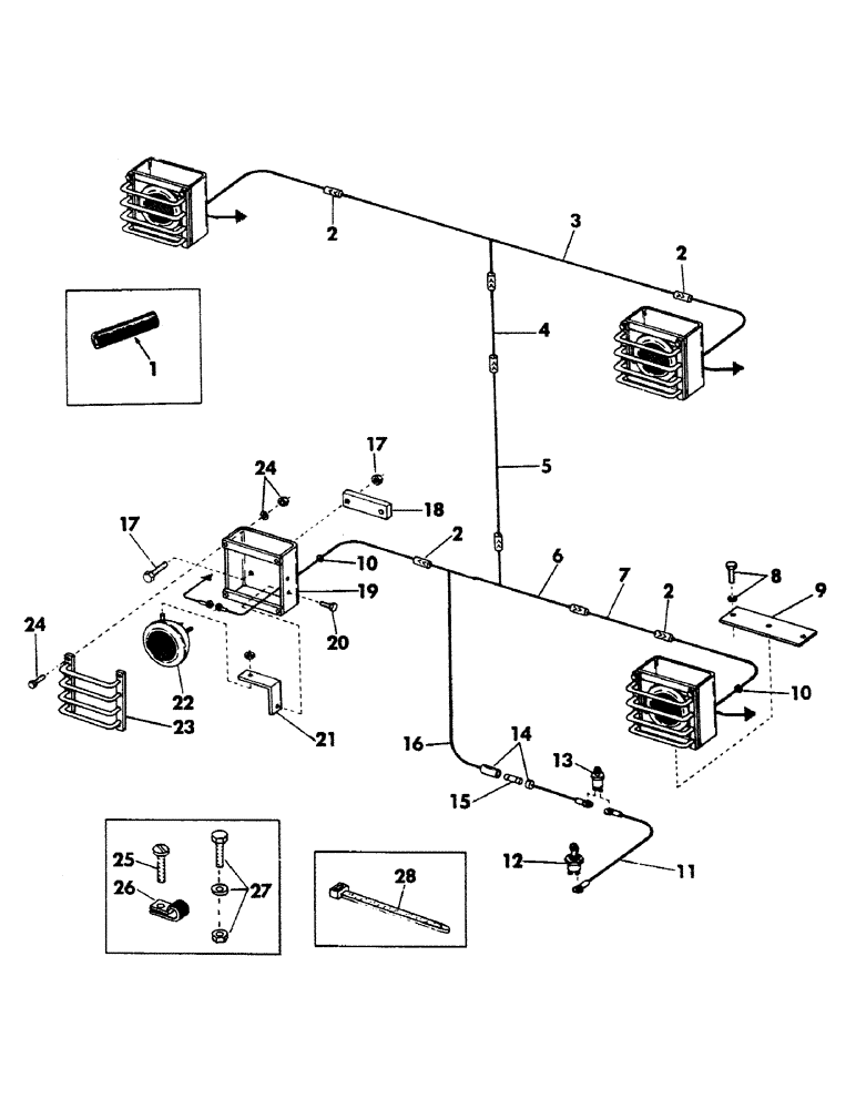 Схема запчастей Case 40BLC - (274) - WORKLIGHTS AND GUARDS WITH ELECTRICAL (06) - ELECTRICAL SYSTEMS