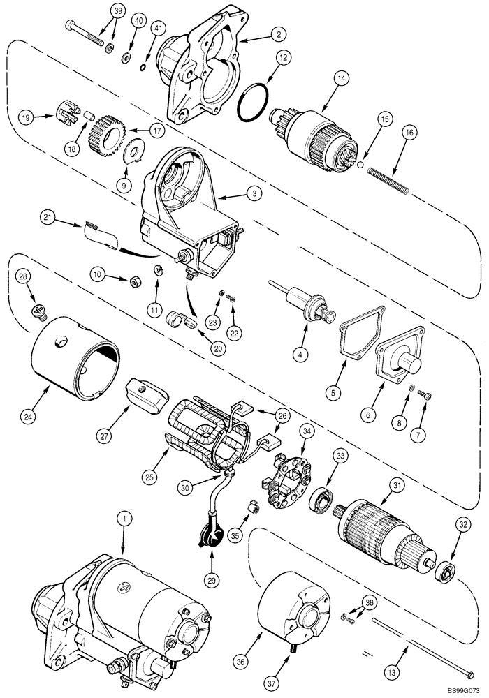 Схема запчастей Case 850K - (04-01) - STARTER (Sep 8 2010 3:55PM) (04) - ELECTRICAL SYSTEMS