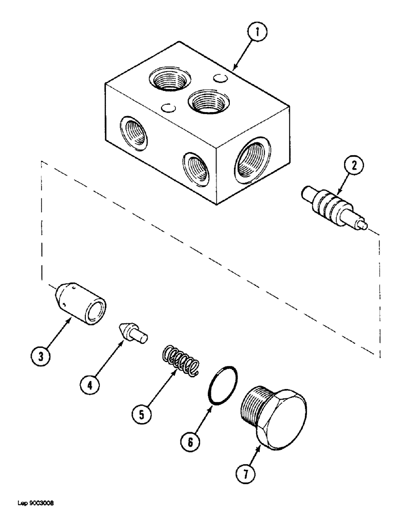 Схема запчастей Case 1088 - (7-24) - LEVELER HYDRAULIC CONTROL VALVE, CYLINDER CHECK VALVE, P.I.N FROM 106901 AND AFTER (07) - BRAKES