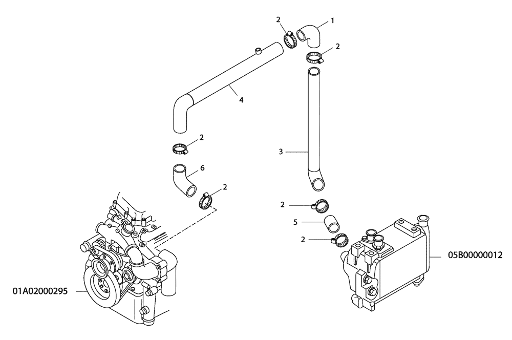 Схема запчастей Case 330B - (04A02000673[001]) - ENGINE COOLING (87556614) (01) - ENGINE
