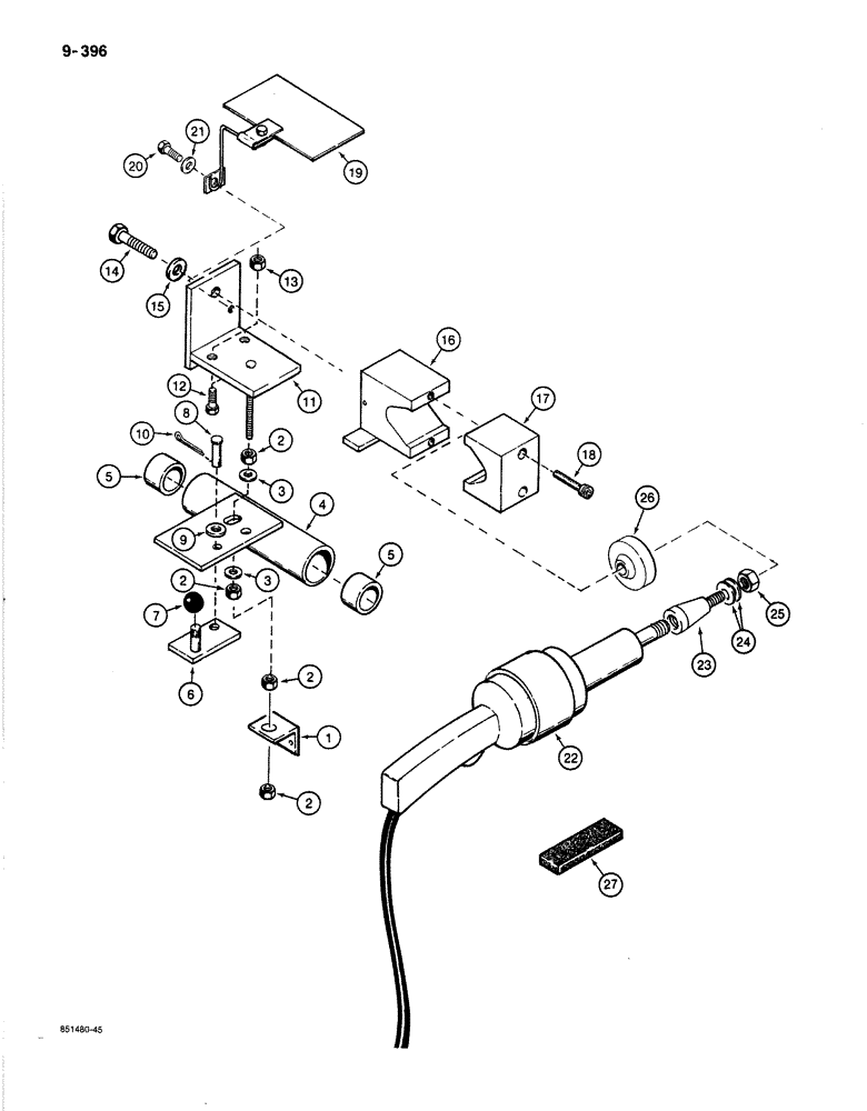 Схема запчастей Case 1187B - (9-396) - TOOL GRINDER MOUNTING PARTS (09) - CHASSIS