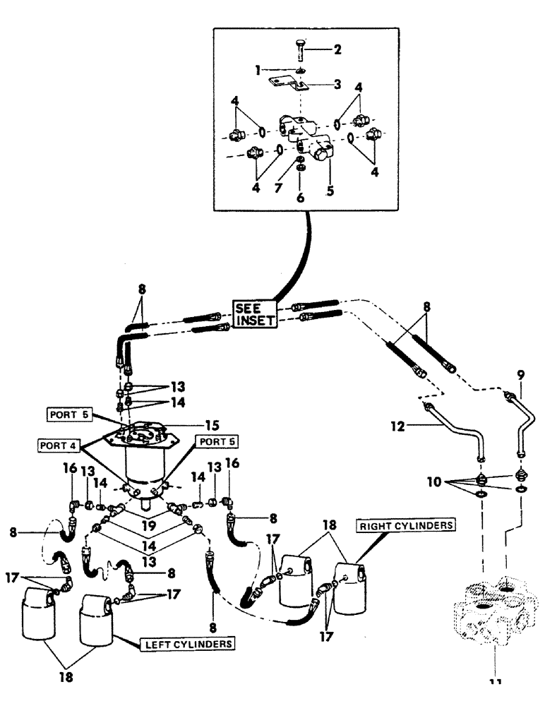 Схема запчастей Case 40BLC - (150) - LEVELER HYDRAULICS, (USED WITH WIDE GAUGE TRACK UNITS)(USED ON UNITS WITH SN. 450 THRU 642) (07) - HYDRAULIC SYSTEM