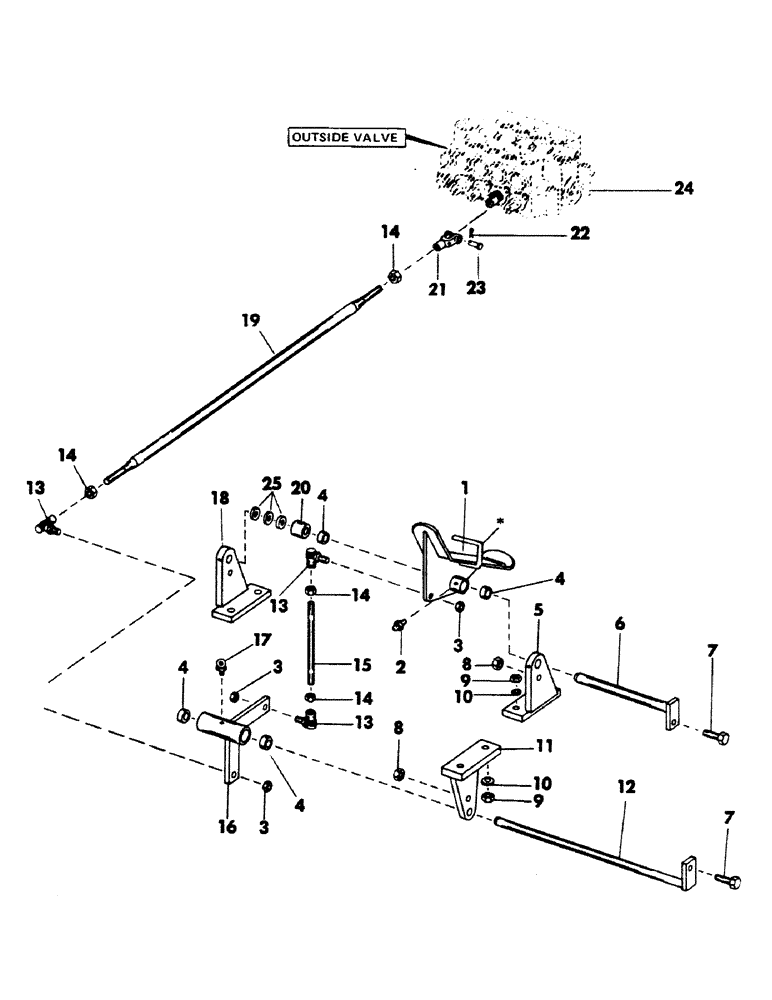 Схема запчастей Case 40BLC - (118) - LEFT TRACK PEDAL CONTROL AND LINKAGE (05) - UPPERSTRUCTURE CHASSIS