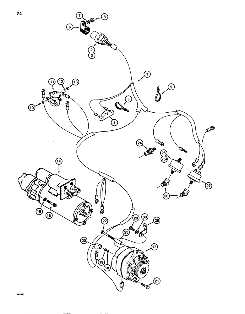Схема запчастей Case 880D - (074) - ENGINE ELECTRICAL SYSTEM (06) - ELECTRICAL SYSTEMS