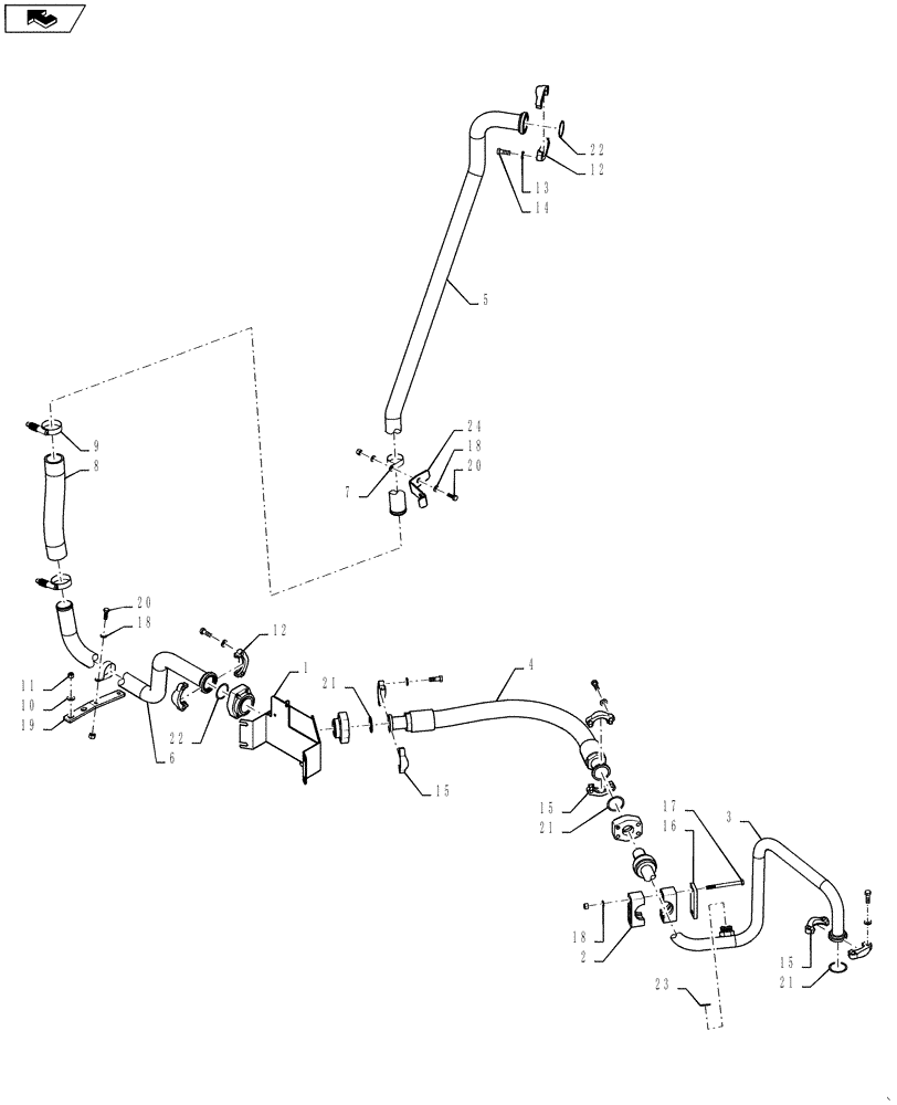 Схема запчастей Case 1021F - (35.260.01) - TANK RETURN ROUTING (35) - HYDRAULIC SYSTEMS