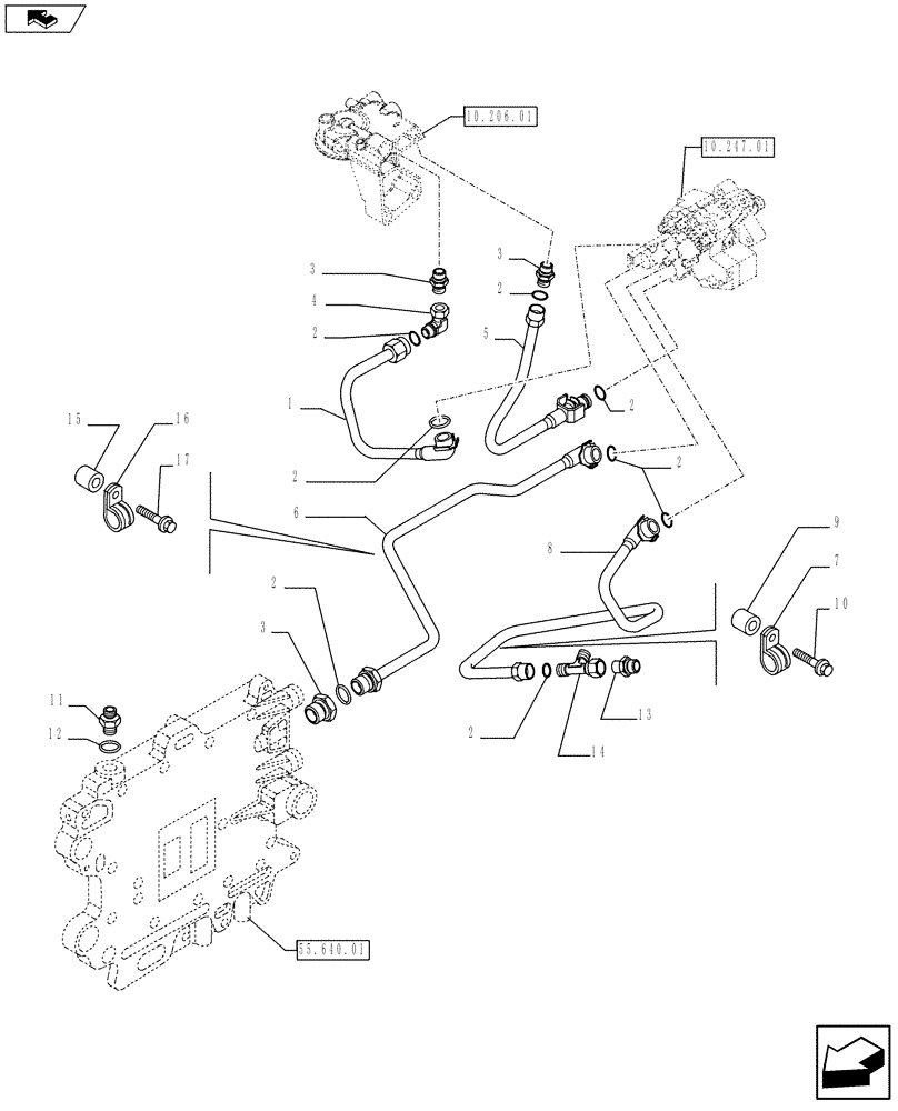 Схема запчастей Case F2CE9684C E025 - (10.218.01) - PIPING - FUEL (504192460) (10) - ENGINE