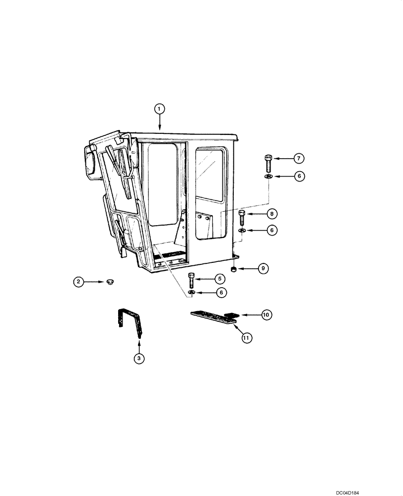 Схема запчастей Case 885 - (09.28[00]) - CAB - ASSEMBLY (OPEN CAB/ROPS) (09) - CHASSIS