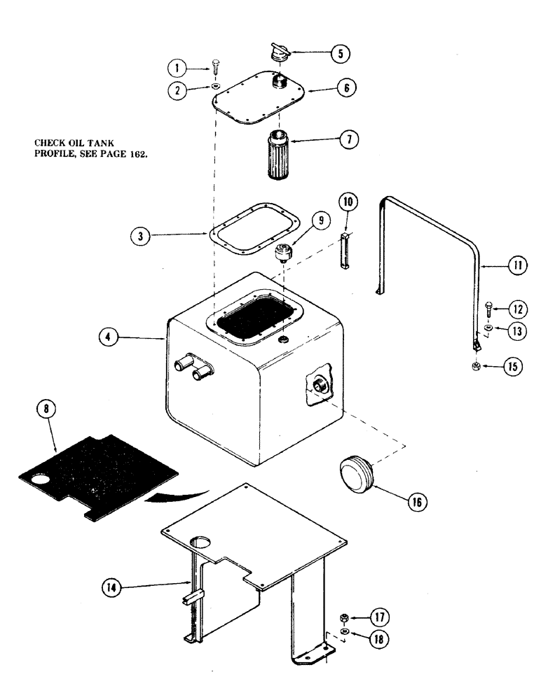 Схема запчастей Case 35 - (160) - HYDRAULIC OIL TANK AND RELATED PARTS, (USED WITH OIL TANK WITH ROUND CORNERS) (35) - HYDRAULIC SYSTEMS