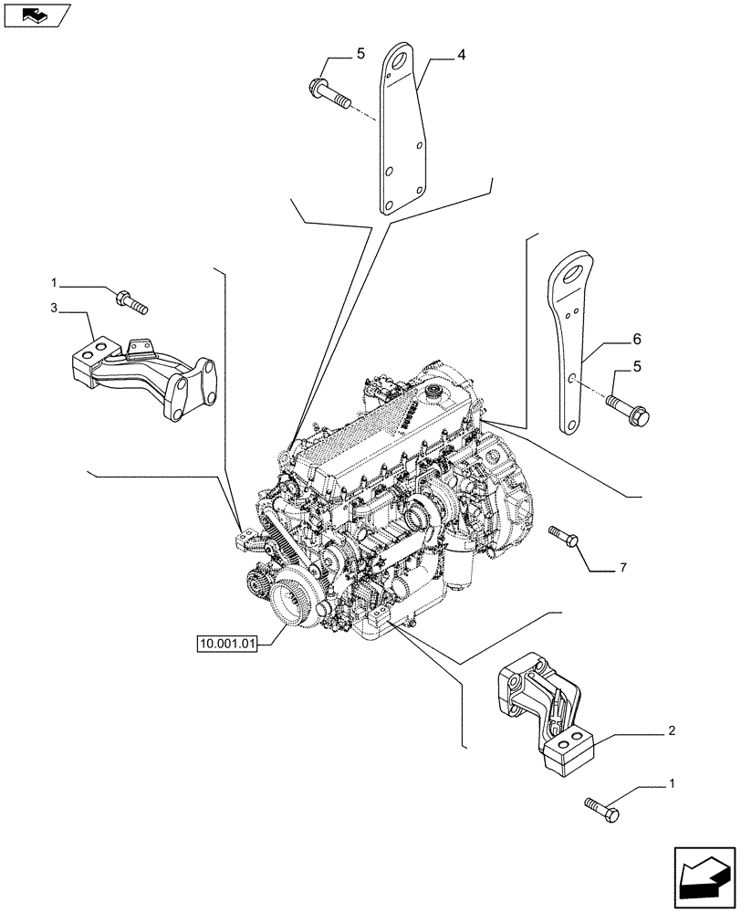 Схема запчастей Case F2CE9684C E020 - (10.012.04) - HOOKS - ENGINE (504129590 - 504354734) (10) - ENGINE