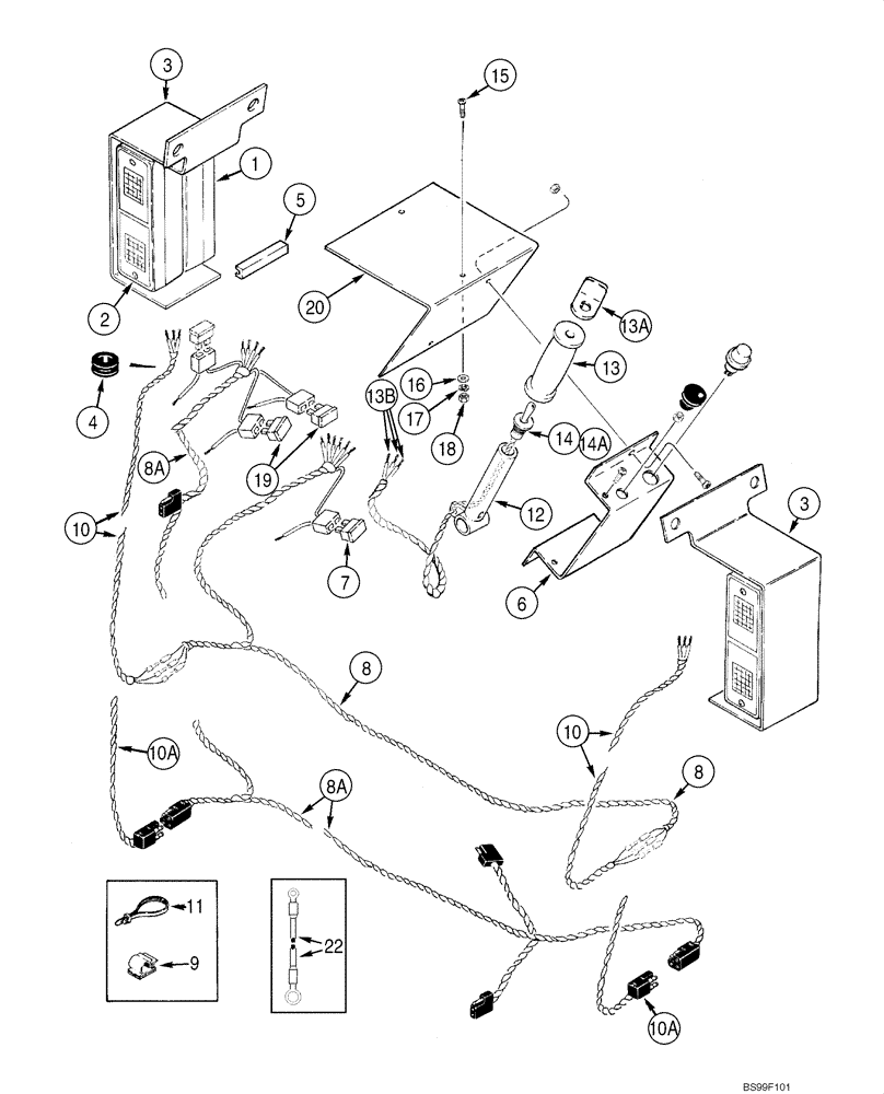 Схема запчастей Case 1845C - (04-12) - HARNESS - LAMPS, ROAD (04) - ELECTRICAL SYSTEMS