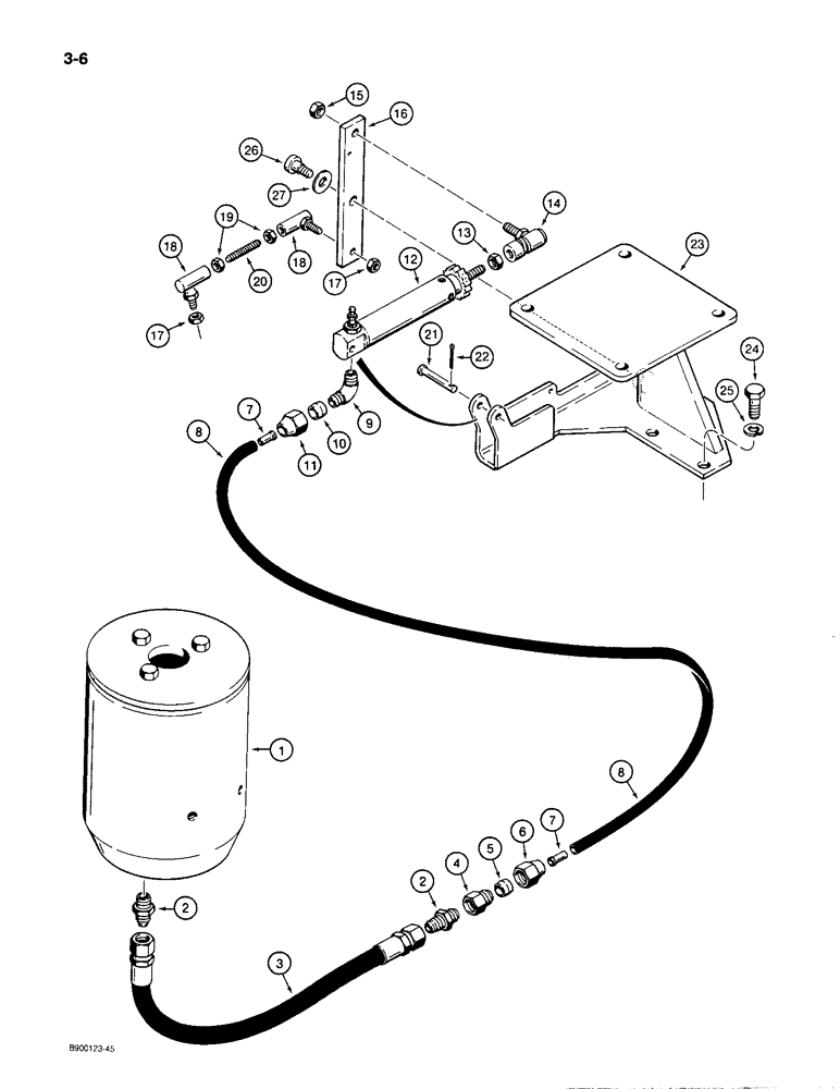 Схема запчастей Case 1085C - (3-06) - ACCELERATOR LINKAGE, UPPER HYDRAULIC SWIVEL TO ENGINE (03) - FUEL SYSTEM