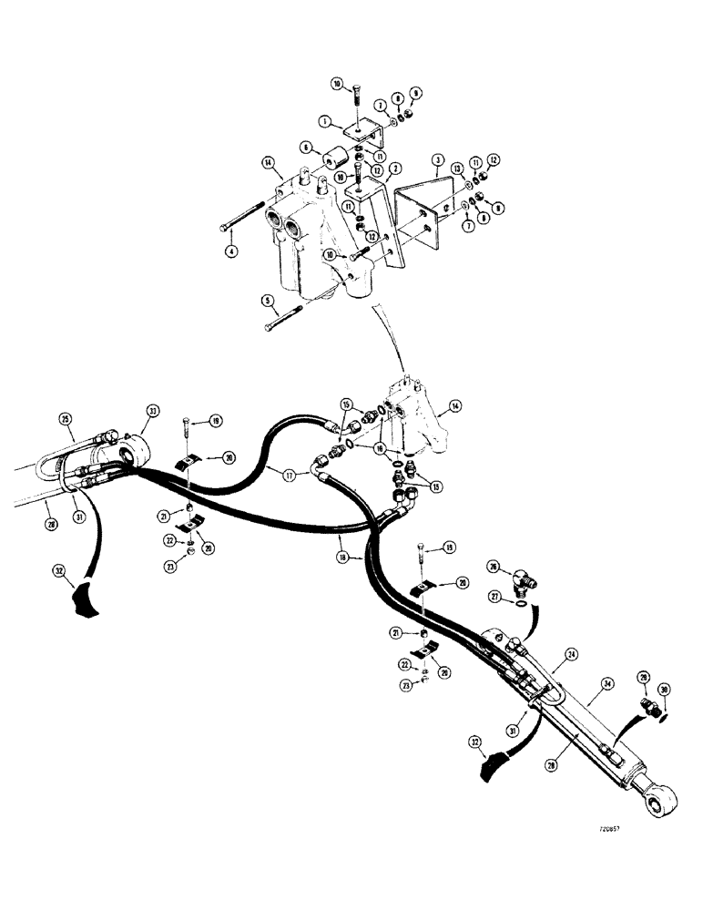 Схема запчастей Case 35 - (144) - STABILIZER CYLINDER HYDRAULICS (35) WITH CASE, COMMERCIAL & CESSNA CONTROL VALVES 