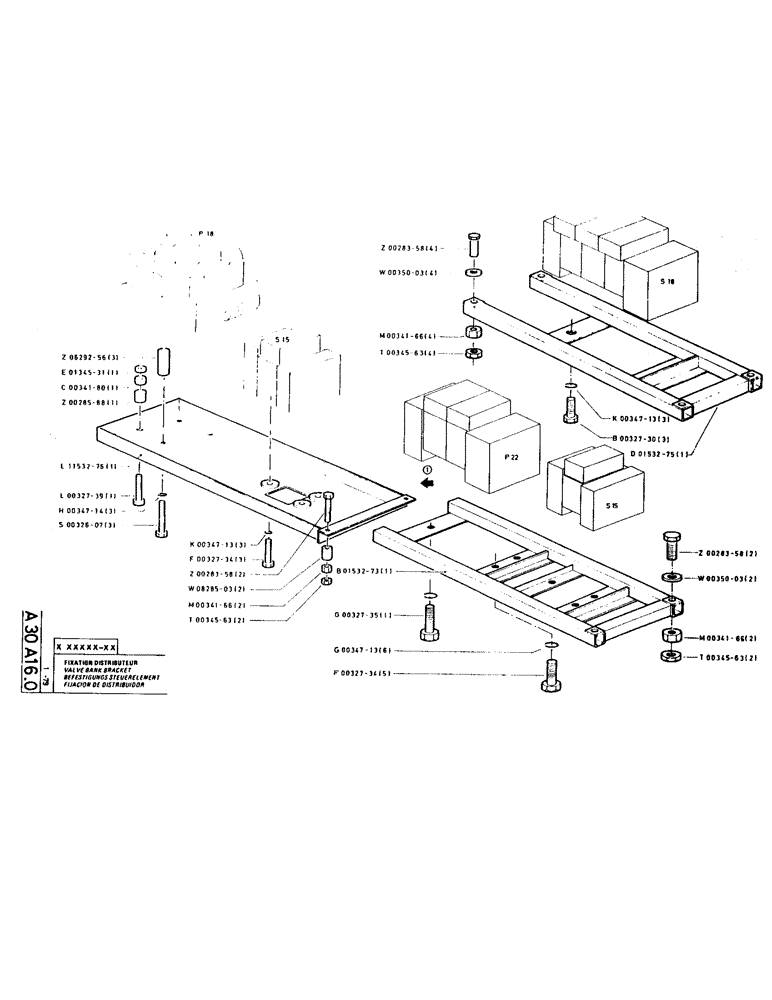 Схема запчастей Case LC80M - (016) - VALVE BANK BRACKET 