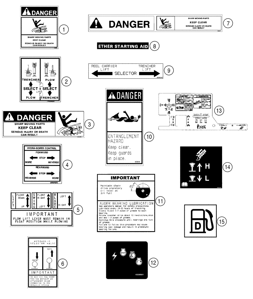 Схема запчастей Case 960 - (09-57) - DECALS, ENGLISH (09) - CHASSIS