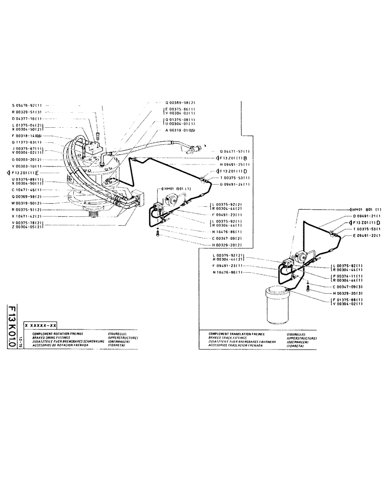Схема запчастей Case RC200L - (056) - BRAKED SWING FITTINGS, BRAKED TRACK FITTINGS 