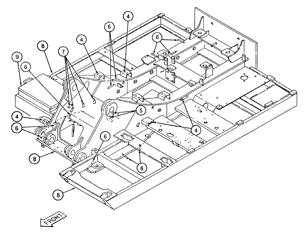 Схема запчастей Case 9040 - (9-06) - TURNTABLE (09) - CHASSIS