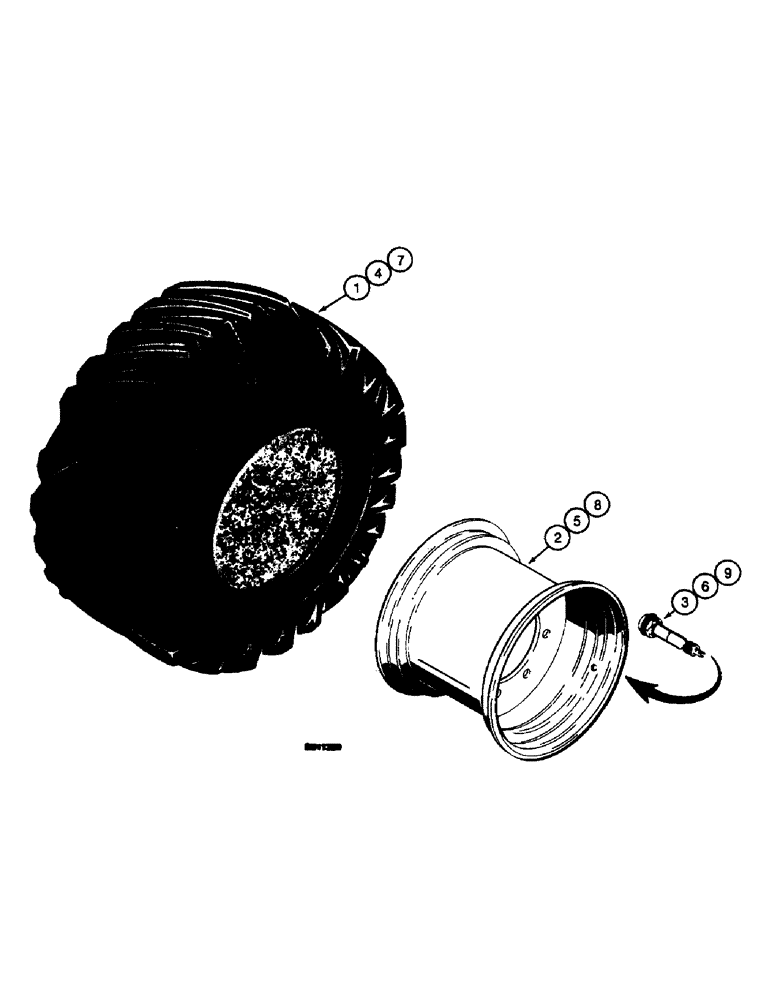 Схема запчастей Case 660 - (6-52) - WHEELS AND TIRES (06) - POWER TRAIN