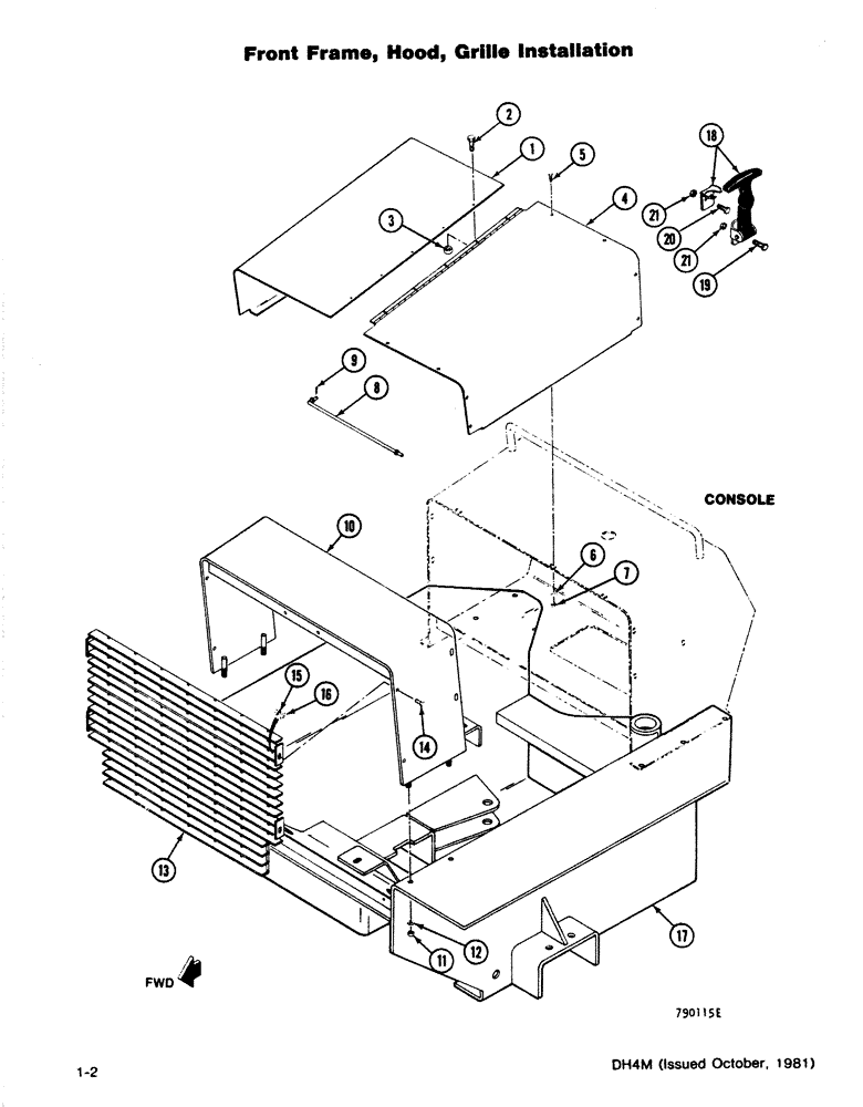 Схема запчастей Case DH4 - (1-02) - FRONT FRAME, HOOD, GRILL INSTALLATION (39) - FRAMES AND BALLASTING