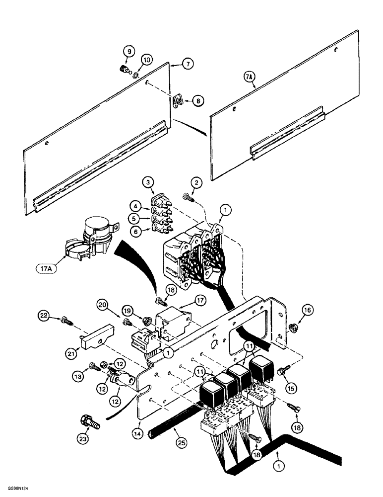 Схема запчастей Case 721B - (4-28) - MAIN CANOPY HARNESS, POWER DISTRIBUTION CENTER (04) - ELECTRICAL SYSTEMS