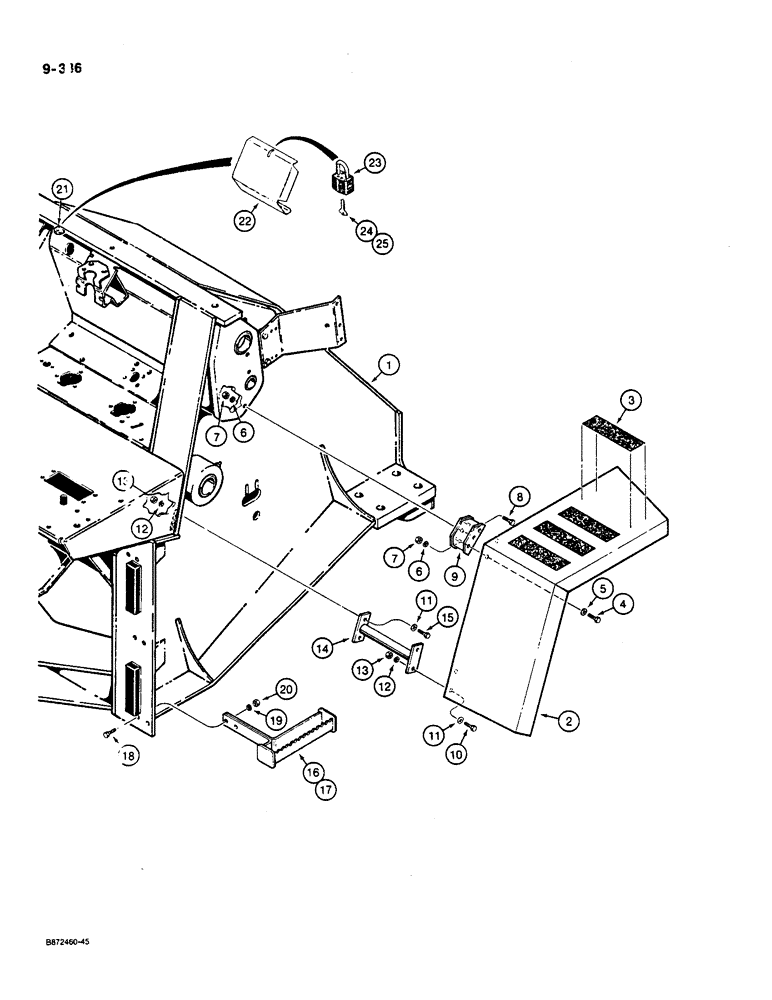 Схема запчастей Case W36 - (9-336) - FRONT FENDERS, STEPS, AND LOCK-UP PARTS (09) - CHASSIS/ATTACHMENTS
