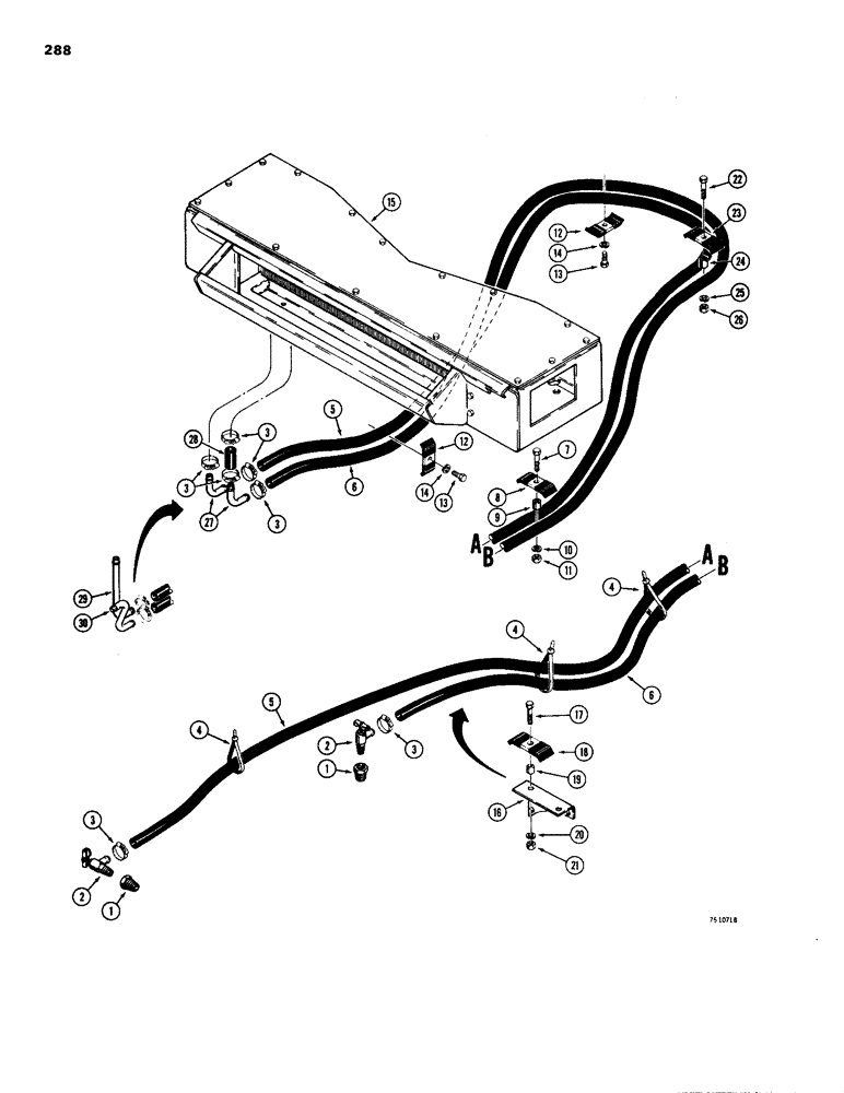 Схема запчастей Case W24B - (288) - HEATER LINES (09) - CHASSIS